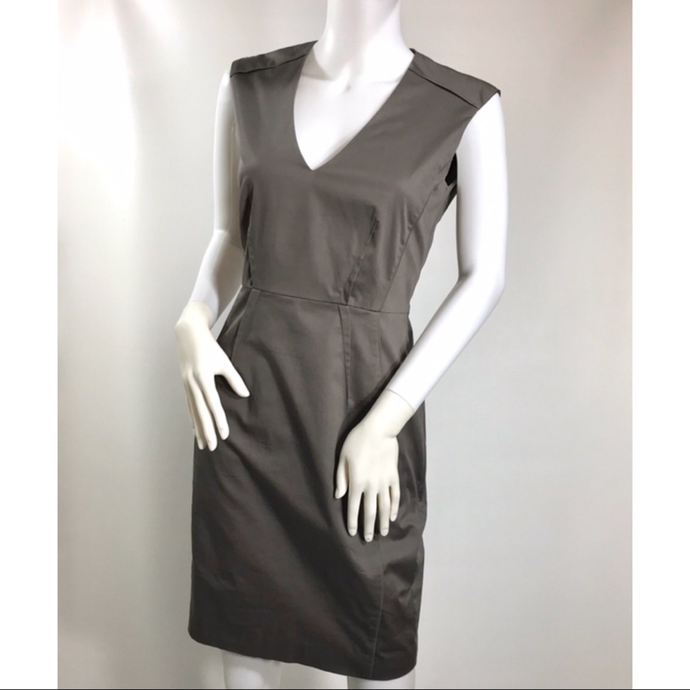 H & M Gray Cotton Sleeveless Sheath Dress 8 New!